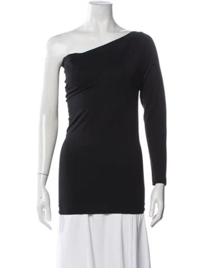 Pre-owned Helmut Lang One-shoulder Long Sleeve Top In Black
