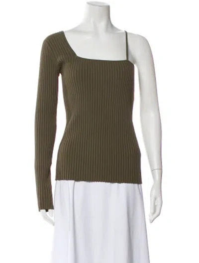 Pre-owned Helmut Lang One-shoulder Long Sleeve Top W/ Tags In Green