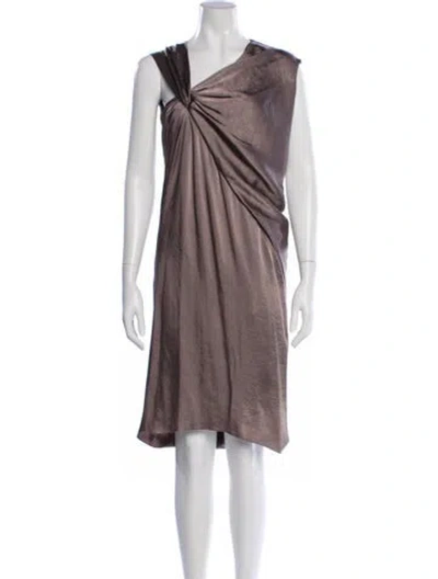 Pre-owned Helmut Lang One-shoulder Midi Length Dress In Gray