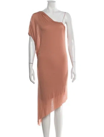 Pre-owned Helmut Lang One-shoulder Midi Length Dress W/ Tags In Pink