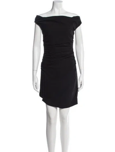 Pre-owned Helmut Lang One-shoulder Mini Dress In Black