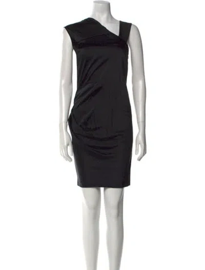 Pre-owned Helmut Lang One-shoulder Mini Dress In Black