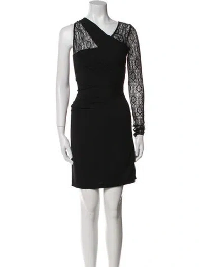 Pre-owned Helmut Lang One-shoulder Mini Dress In Black