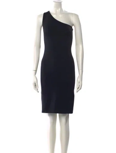 Pre-owned Helmut Lang One-shoulder Mini Dress In Black
