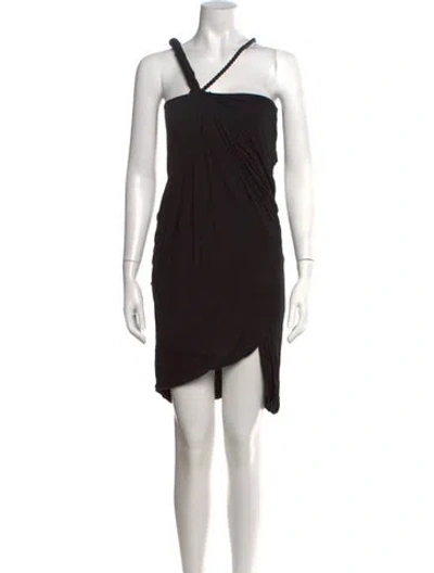 Pre-owned Helmut Lang One-shoulder Mini Dress In Black