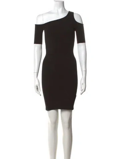Pre-owned Helmut Lang One-shoulder Mini Dress In Black
