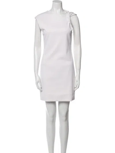 Pre-owned Helmut Lang One-shoulder Mini Dress In Neutral