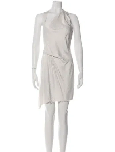 Pre-owned Helmut Lang One-shoulder Mini Dress In Neutral