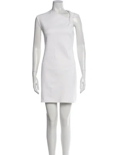 Pre-owned Helmut Lang One-shoulder Mini Dress In White