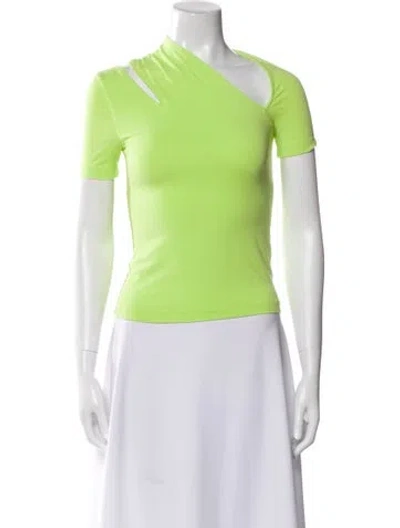 Pre-owned Helmut Lang One-shoulder Short Sleeve Top In Green