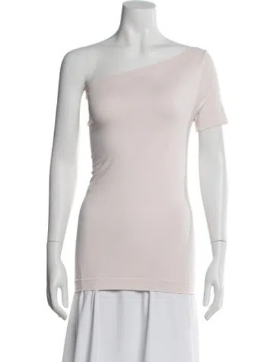 Pre-owned Helmut Lang One-shoulder Short Sleeve Top In Pink