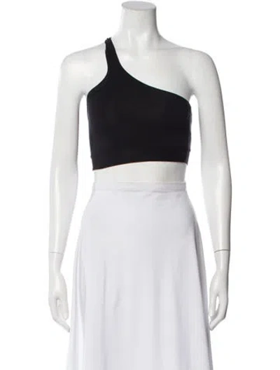 Pre-owned Helmut Lang One-shoulder Sleeveless Crop Top In Black