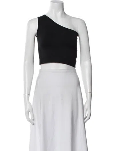 Pre-owned Helmut Lang One-shoulder Sleeveless Crop Top In Black