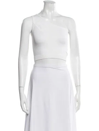 Pre-owned Helmut Lang One-shoulder Sleeveless Crop Top In White