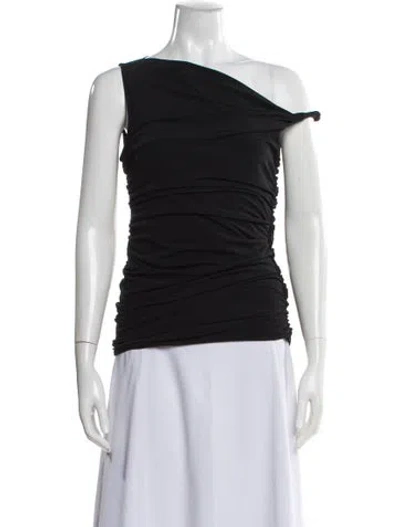 Pre-owned Helmut Lang One-shoulder Sleeveless Top In Black