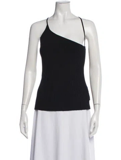 Pre-owned Helmut Lang One-shoulder Sleeveless Top In Black