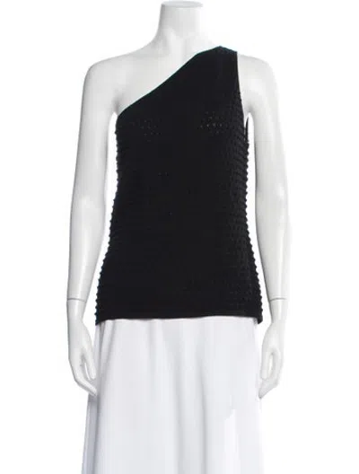 Pre-owned Helmut Lang One-shoulder Sleeveless Top In Black