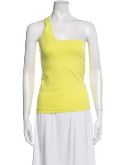 Pre-owned Helmut Lang One-shoulder Sleeveless Top In Yellow