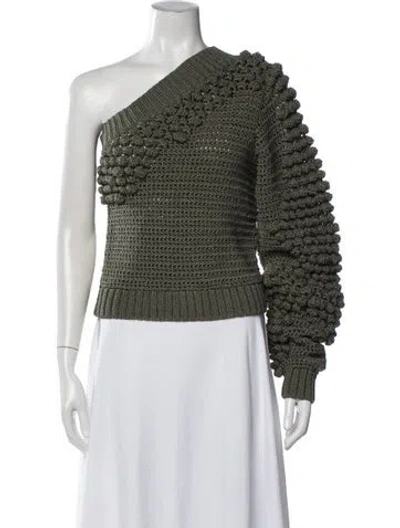 Pre-owned Helmut Lang One-shoulder Sweater In Green