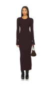 Helmut Lang Open Back Rib Dress In Brown