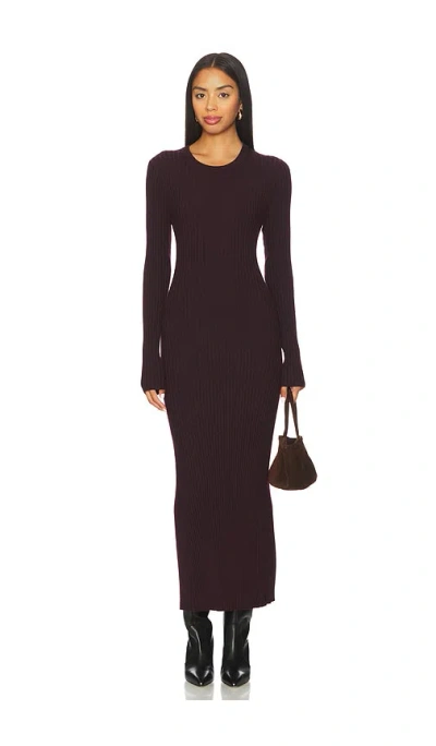 Helmut Lang Open Back Rib Dress In Brown