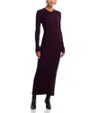 Helmut Lang Open-back Ribbed Wool Dress In Purple