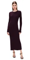 Helmut Lang Open Back Ribbed Dress Eggplant In Purple