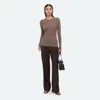 Helmut Lang Open Back Ribbed Top Light Brown Melange