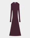 Helmut Lang Open-back Ribbed Wool Dress In Burgundy