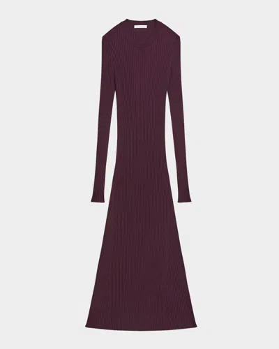Helmut Lang Open-back Ribbed Wool Dress