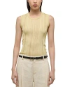 Helmut Lang Open Back Semisheer Sleeveless Sweater In Butter