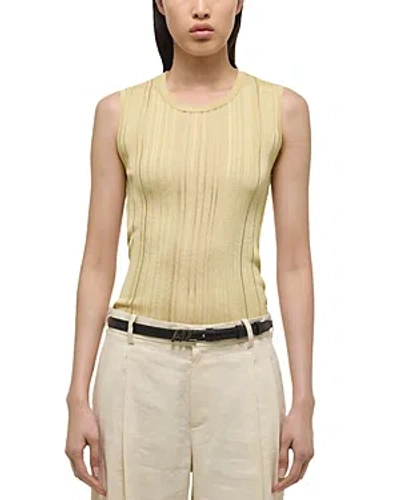 Helmut Lang Open Back Semisheer Sleeveless Sweater In Brown