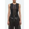 Helmut Lang Open Back Semisheer Sleeveless Sweater In Black