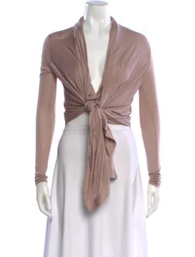 Pre-owned Helmut Lang Open Front Long Sleeve Top In Pink