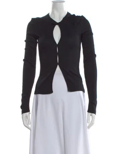 Pre-owned Helmut Lang Open Front Long Sleeve Top W/ Tags In Black