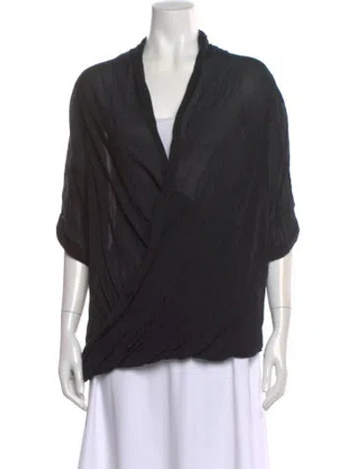 Pre-owned Helmut Lang Open Front Short Sleeve Top In Black