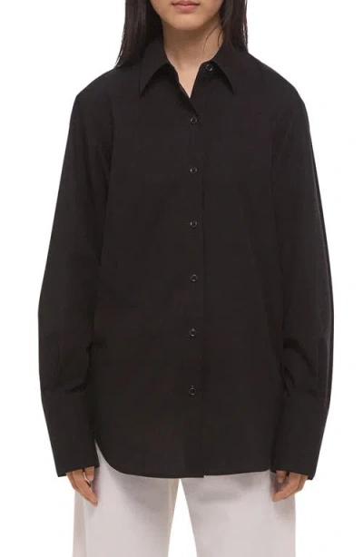 Helmut Lang Open Tie Back Cotton Shirt In Black