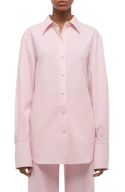 Helmut Lang Open Tie Back Cotton Shirt In Pink