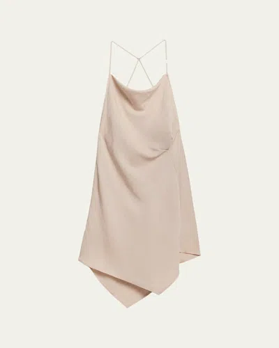 Helmut Lang Open-back Knot Slip Dress In Neutral