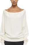 HELMUT LANG ORGANIC COTTON DRAWSTRING NECK SWEATER