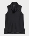Helmut Lang Organza Cowl-neck Shell Top In Black