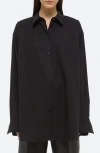 Helmut Lang Oversize Poplin Button-up Shirt In Black/ White