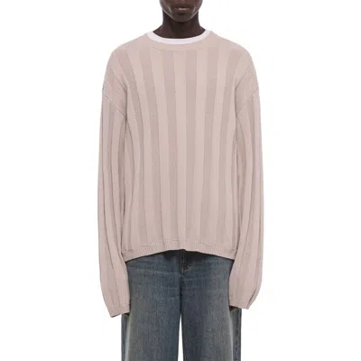 Helmut Lang Oversize Ribbed Sweater In Neutral