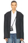 Helmut Lang Oversized Blazer In Charcoal