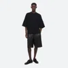 Helmut Lang Oversized Pleated Tee In Black