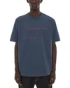Helmut Lang Oversized Short Sleeve Graphic Tee In Prussian Blue