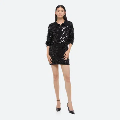 Helmut Lang Paillette Mini Skirt In Black
