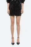 Helmut Lang Wool Palette Sequin Mini Skirt
