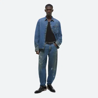 Helmut Lang Painted Denim Shirt In Mid Indigo Painter