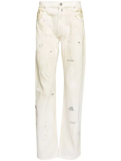 Helmut Lang Painted Low-rise Jeans In White
